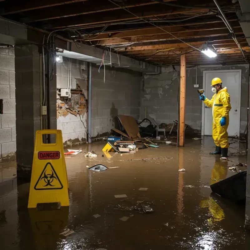 Flooded Basement Electrical Hazard in Robbins, NC Property