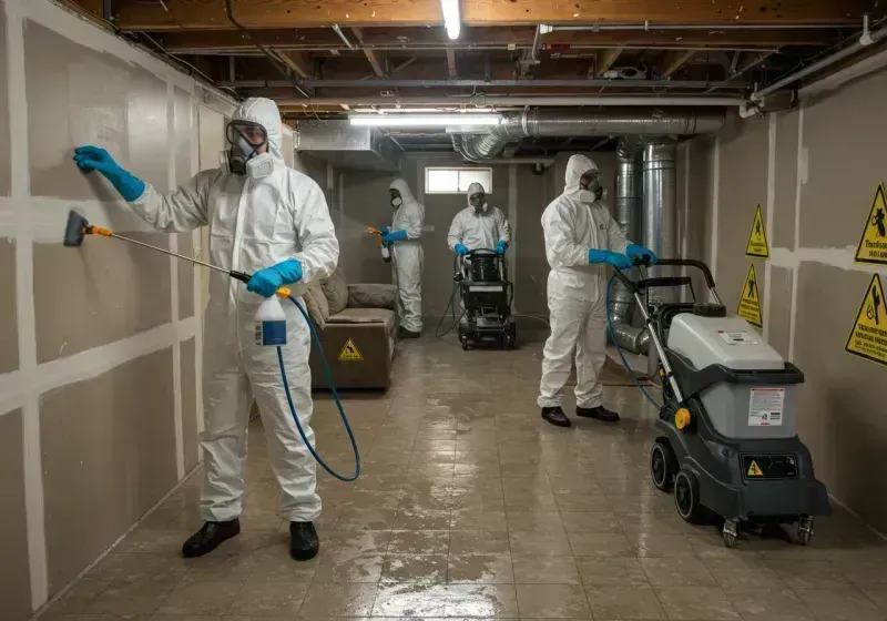 Basement Moisture Removal and Structural Drying process in Robbins, NC